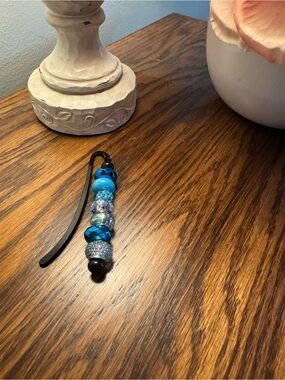 Beaded Blue Bookmark Charm